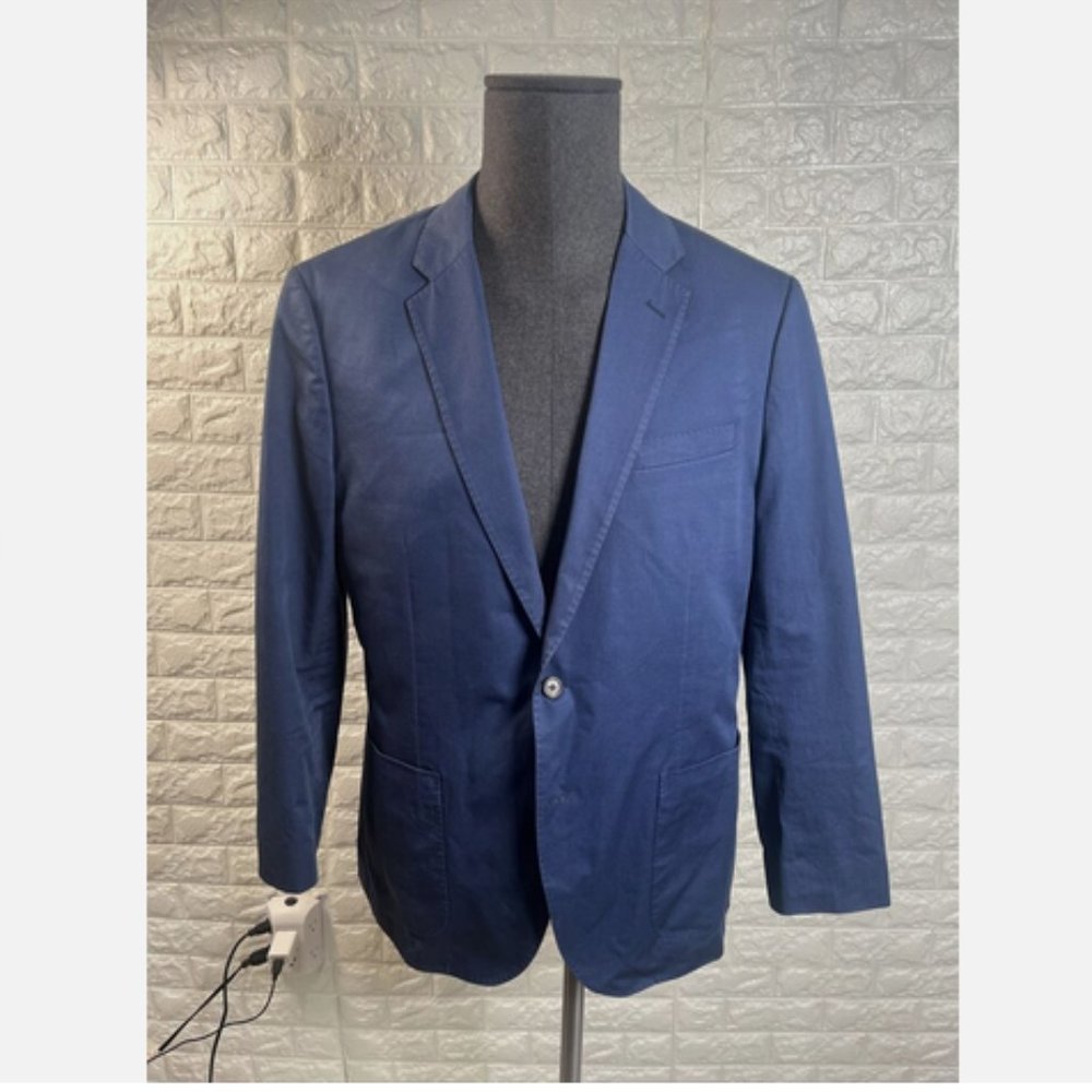 J. Crew Ludlow Mens Blue Cotton Larusmiani Tessuti Unlined Blazer 44R